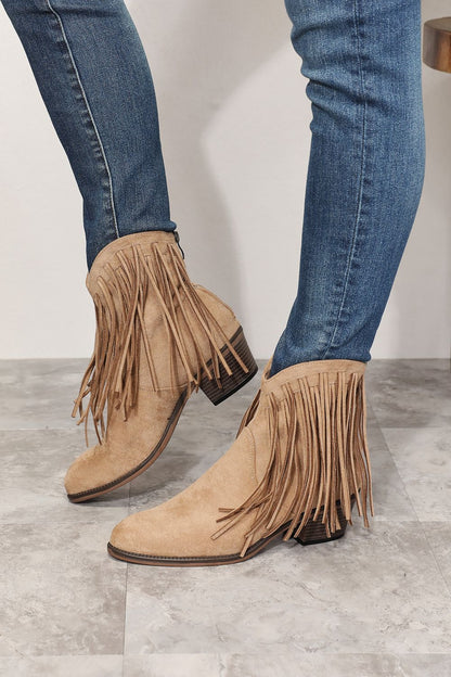 Legend Chic Fringed Ankle Boots with Cowboy Flair