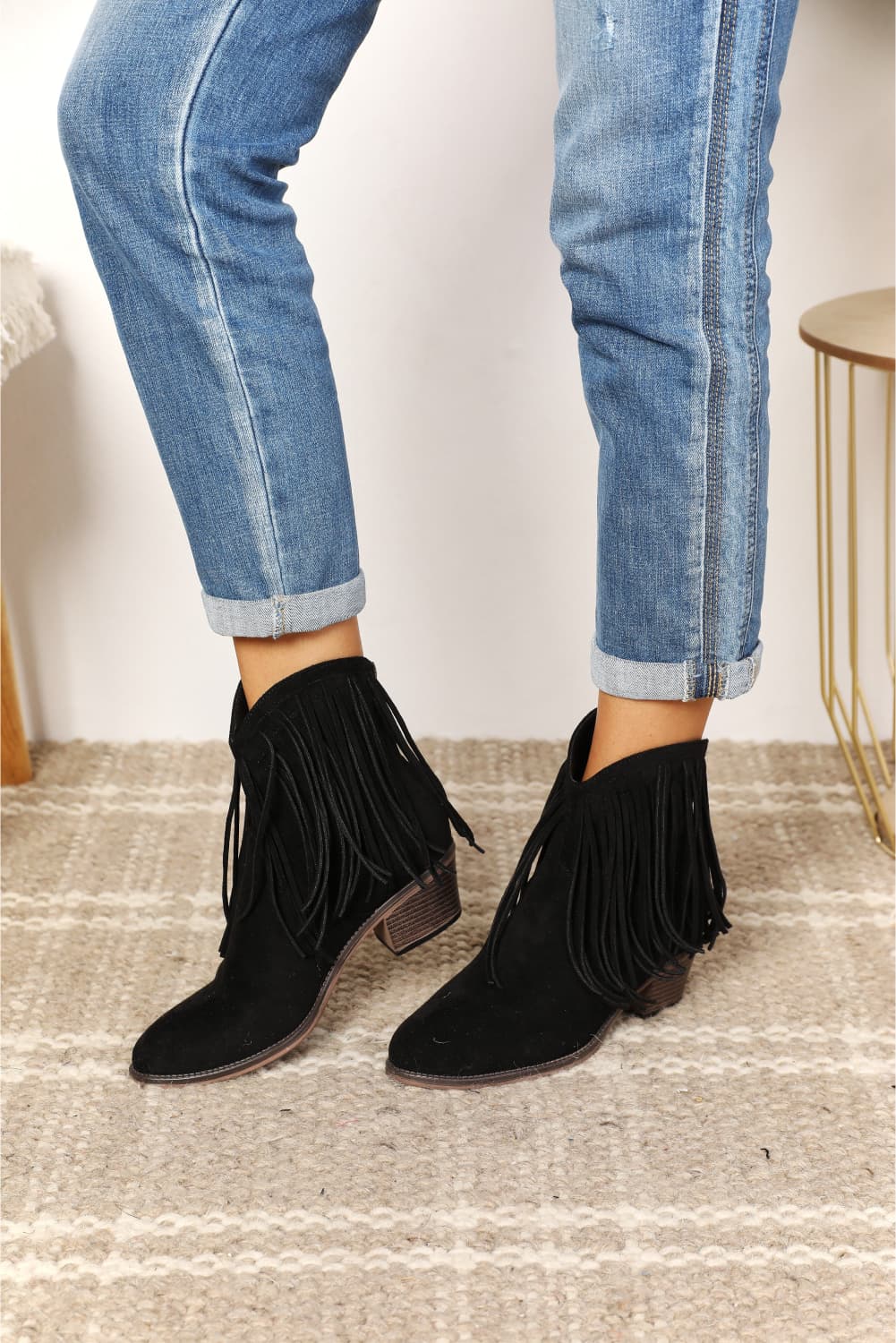 Legend Contemporary Cowboy-Inspired Fringed Ankle Boots