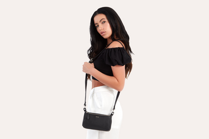 Bolso bandolera de piel color guijarro - Sleek Simplicity