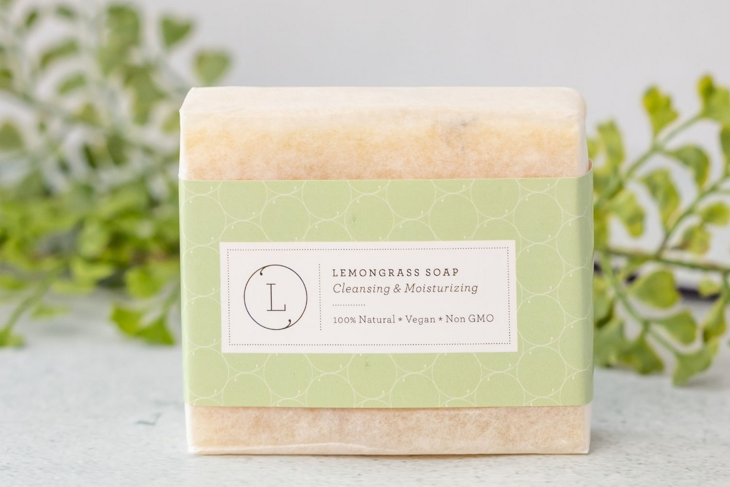 Lizush Lemongrass Natural Soap Bar, Handmade Body Soap Gift