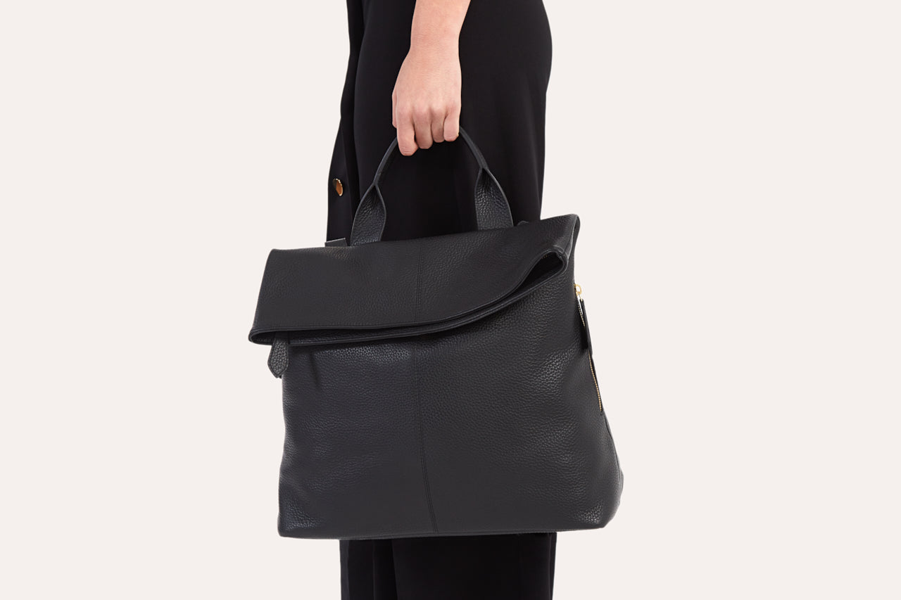 Kiko - Fold N Go Genuine Pebble Leather Bag: The Ultimate Companion for the Modern Explorer