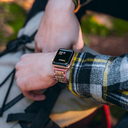 TruWood The Classic Apple Watch Band - Pink / Olive