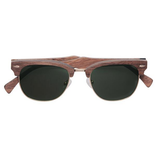 TruWood The Retro Walnut/Dark Green Sunglasses