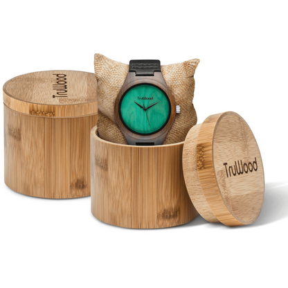 TruWood The Leaf Green Him+Her Watch Gift Bundle