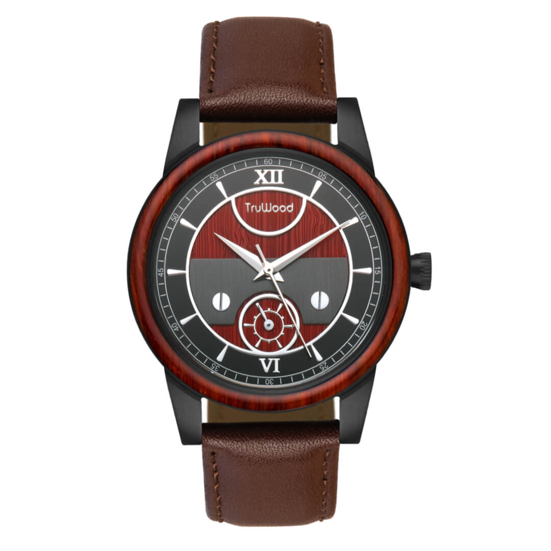 TruWood The Napoleon Leather Strap Watch