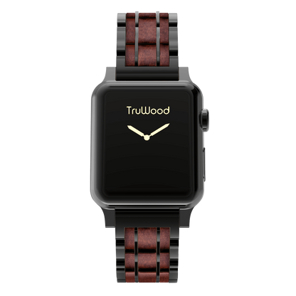 TruWood The Classic Apple Watch Band - Black / Purpleheart