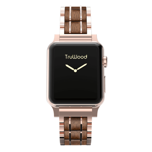 TruWood The Classic Apple Watch Band for Women - Rose Gold