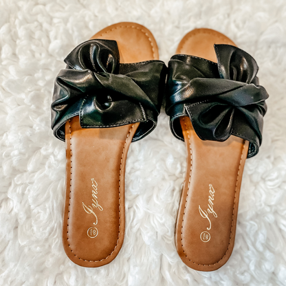 Knotted Sandals Black