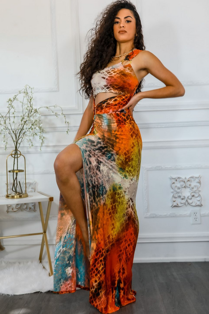 Vestido largo multicolor Mingle Around the World