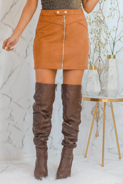 SurelyMine Don’t Be Suede Faux Suede Mini Skirt