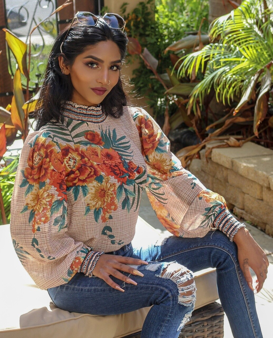 Lush Tropical Floral Top