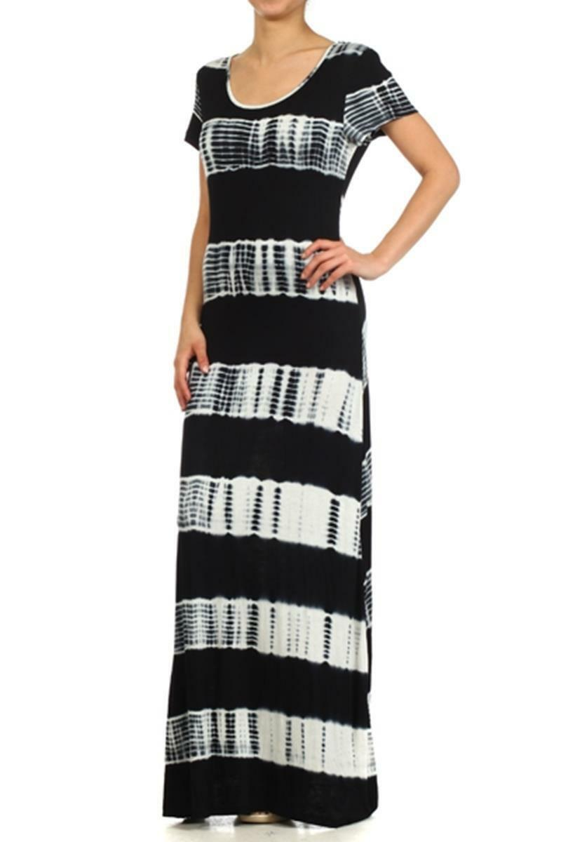 Tie Dye Tee Maxi Dress Black