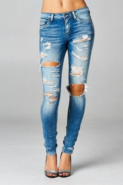 Ripped and Distressed It Up Skinny Jeans