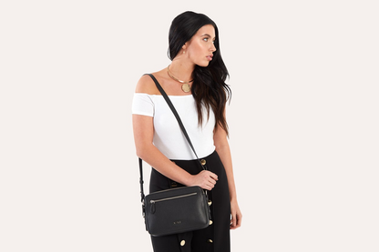 Kiko Genuine Pebble Leather Classic Crossbody Bag - Timeless Elegance Meets Functional Design