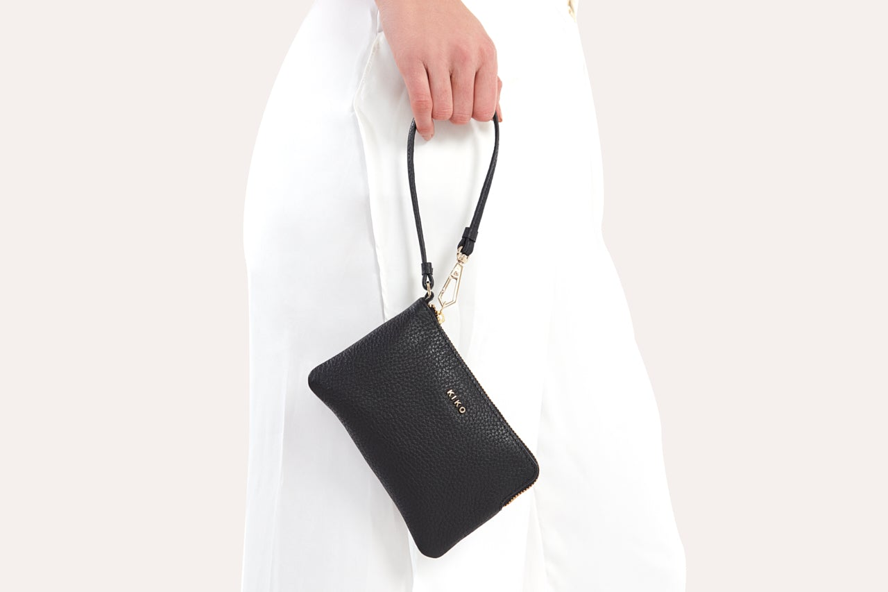 Kiko Genuine Pebble Leather Small Wristlet - The Essence of Minimalist Elegance