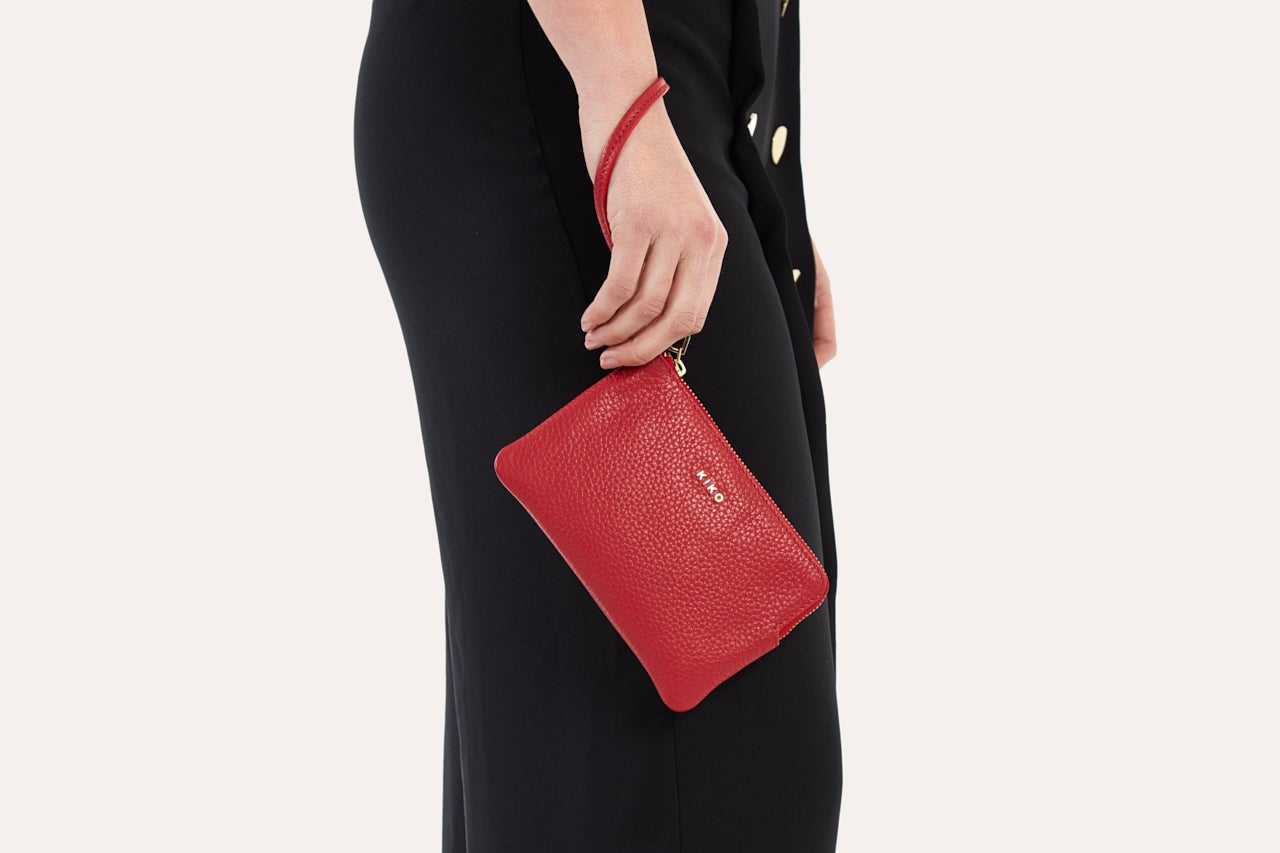 Kiko Genuine Pebble Leather Small Wristlet - The Essence of Minimalist Elegance