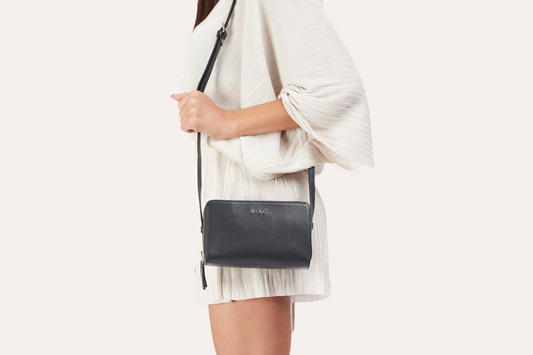 Zip Around Crossbody Genuine Pebble Leather Bag - A Harmony of Style and Functionality