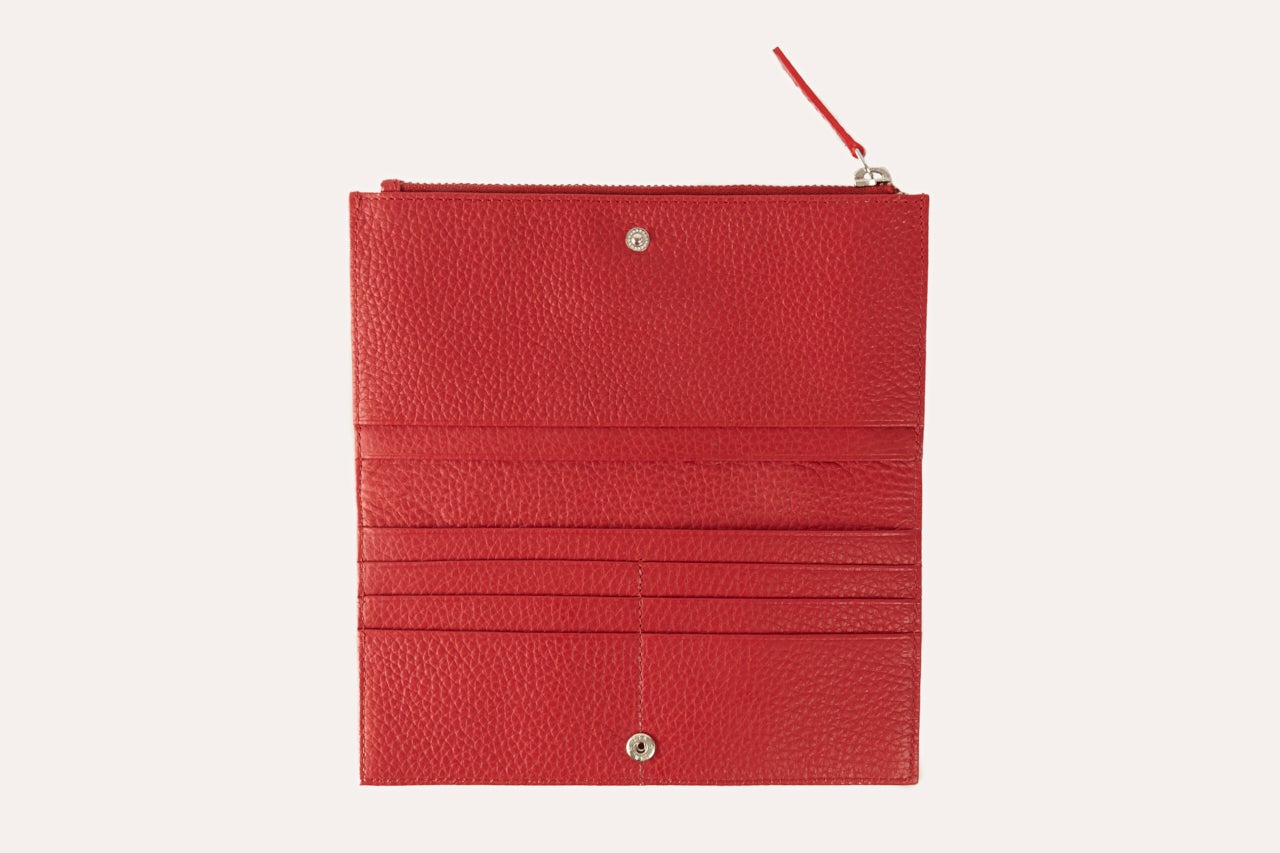 Kiko Genuine Pebble Leather Top Zip Wallet - Where Style Meets Functionality