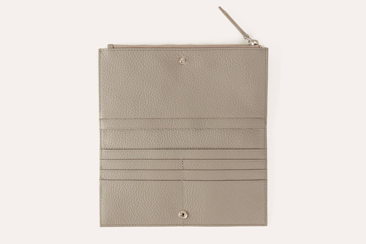 Kiko Genuine Pebble Leather Top Zip Wallet - Where Style Meets Functionality