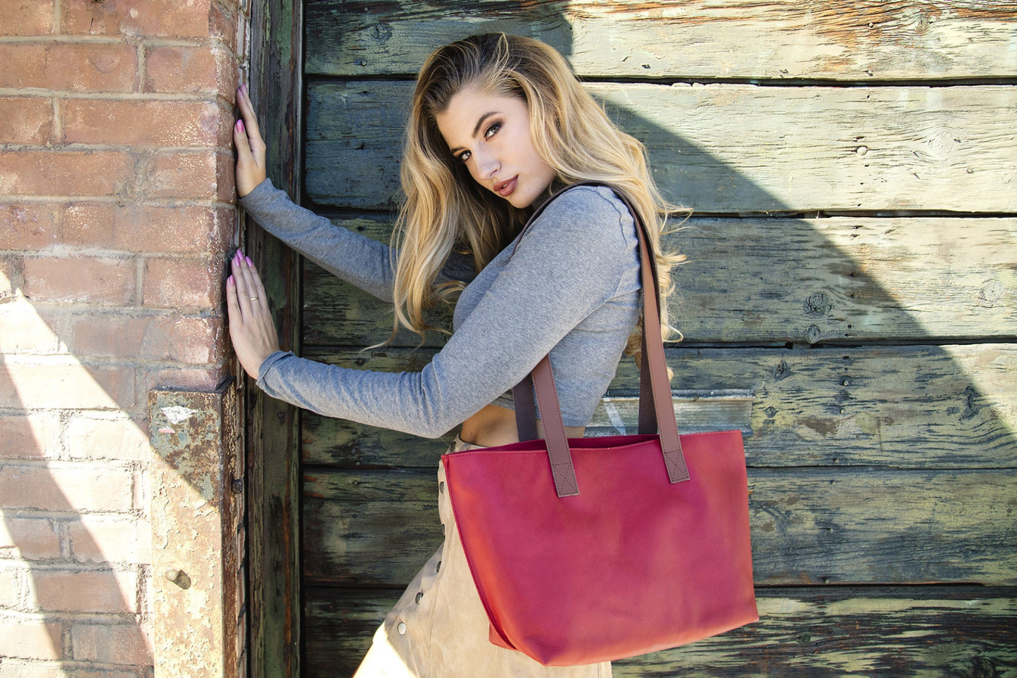 Kiko Genuine Leather Perfect Tote Red - Where Style Meets Simplicity