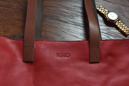 Kiko Genuine Leather Perfect Tote Red - Where Style Meets Simplicity