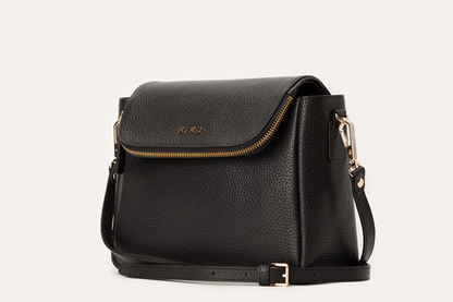 Kiko Genuine Pebble Leather Fold Over Crossbody Bag - Where Style Meets Functionality