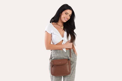 Kiko Genuine Pebble Leather Fold Over Crossbody Bag - Where Style Meets Functionality