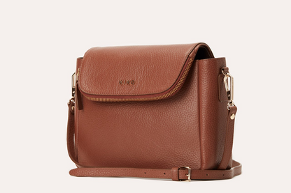 Kiko Genuine Pebble Leather Fold Over Crossbody Bag - Where Style Meets Functionality