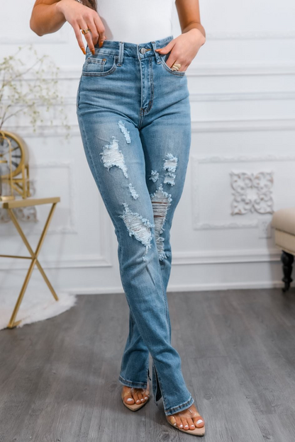 Split Up and Destroy Ripped Denim Jeans