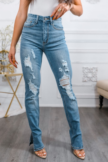 Split Up and Destroy Ripped Denim Jeans