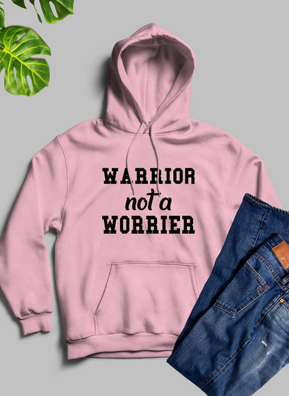 Sudadera con capucha Warrior Not A Worrier: forro polar de alta calidad y peso pesado meticulosamente elaborado