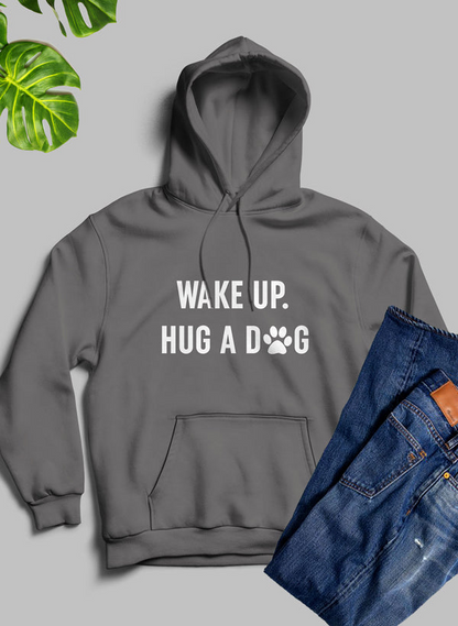 Wake Up Hug A Dog 连帽衫 - 精心制作的厚重高品质羊毛