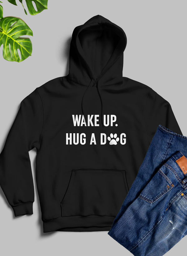 Wake Up Hug A Dog 连帽衫 - 精心制作的厚重高品质羊毛