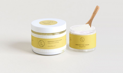 Lizush Reviving set with Grapefruit shea butter and Body scrub