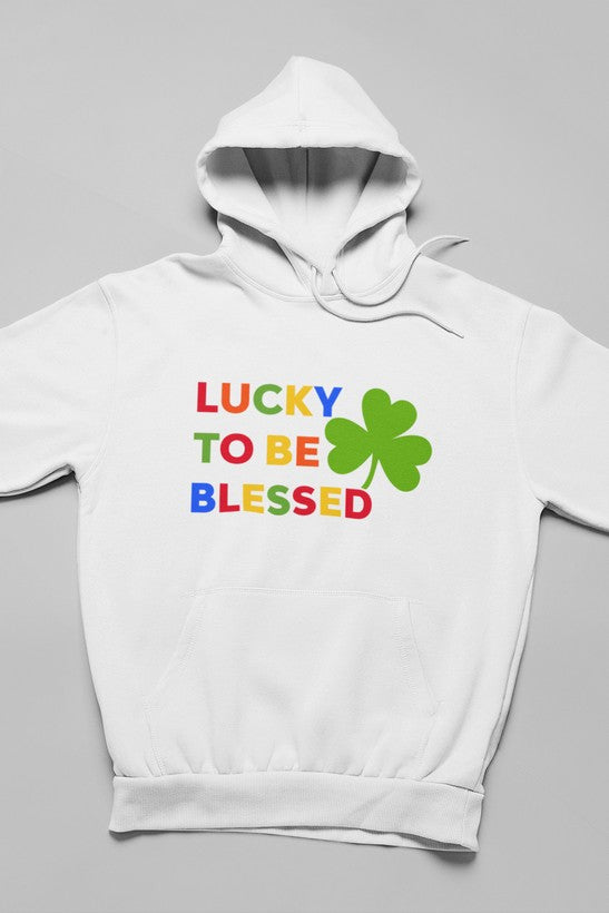 Sudadera con capucha Lucky To Be Blessed: forro polar de alta calidad, pesado y meticulosamente elaborado