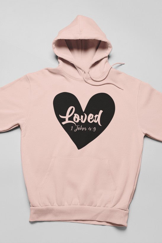 Loved 1 John 4:9 Hoodie - Meticulously Crafted Heavy Weight High-Quality Fleece