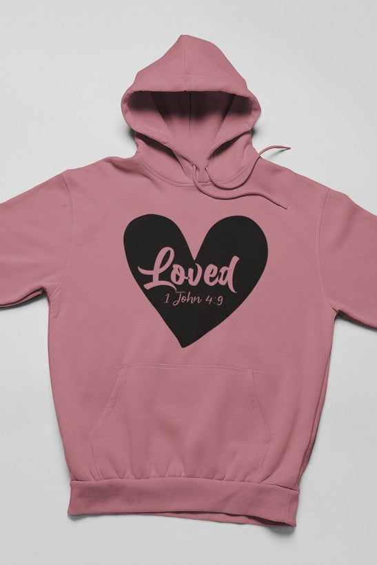 Loved 1 John 4:9 Hoodie - Meticulously Crafted Heavy Weight High-Quality Fleece