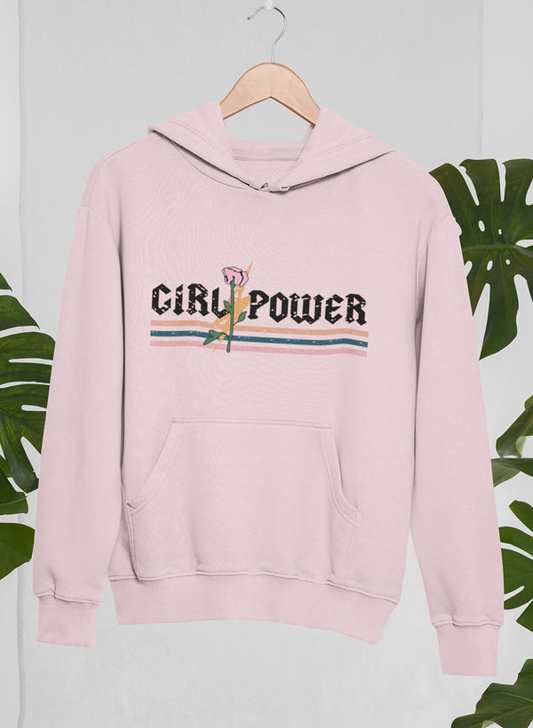 Girl Power Rose Hoodie - Meticulously Crafted Heavy Weight High-Quality Fleece