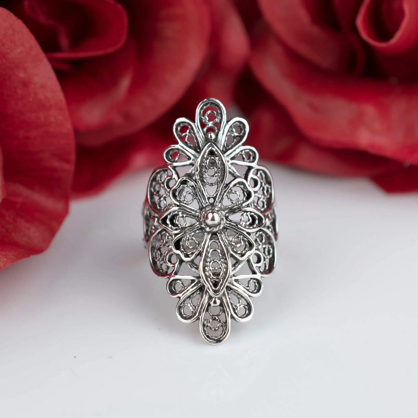 FiligranIst - Sterling Silver Filigree Lace Statement Ring