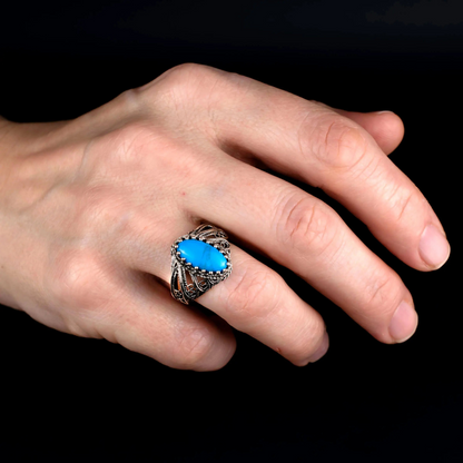 FiligranIst - Turquoise Angel Wings Cocktail Ring