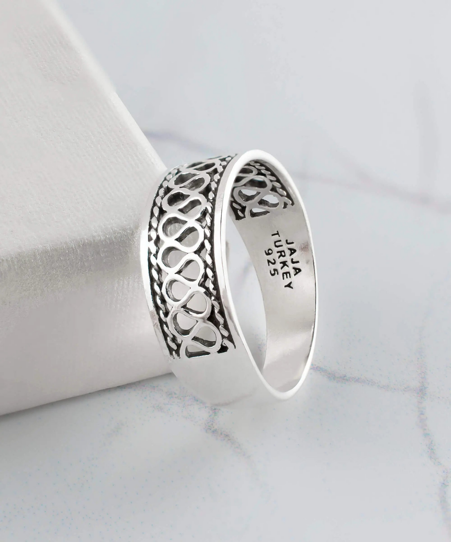 FiligranIst - Sterling Silver Raindrop Filigree Band Ring