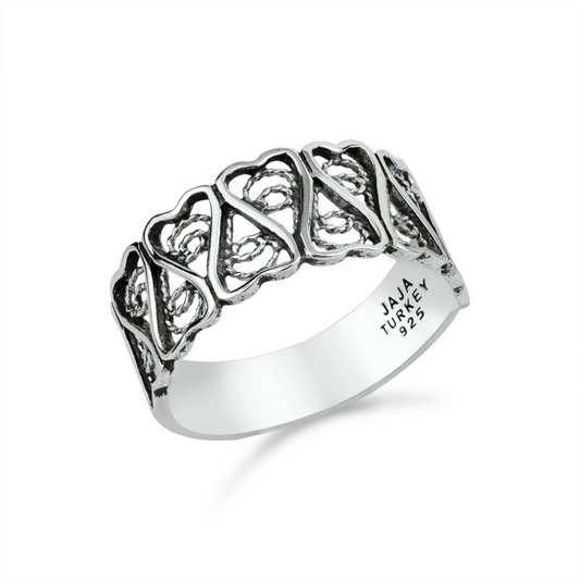 FiligranIst - Filigree Art Rose Design Sterling Silver Band Ring