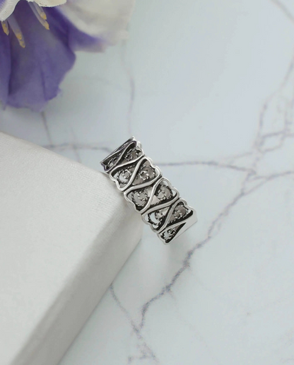 FiligranIst - Filigree Art Rose Design Sterling Silver Band Ring