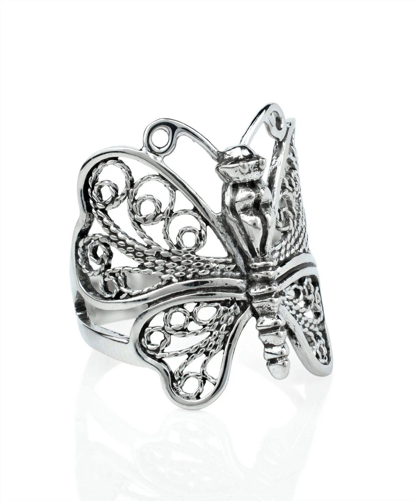 FiligranIst - Filigree Butterfly Silver Statement Ring