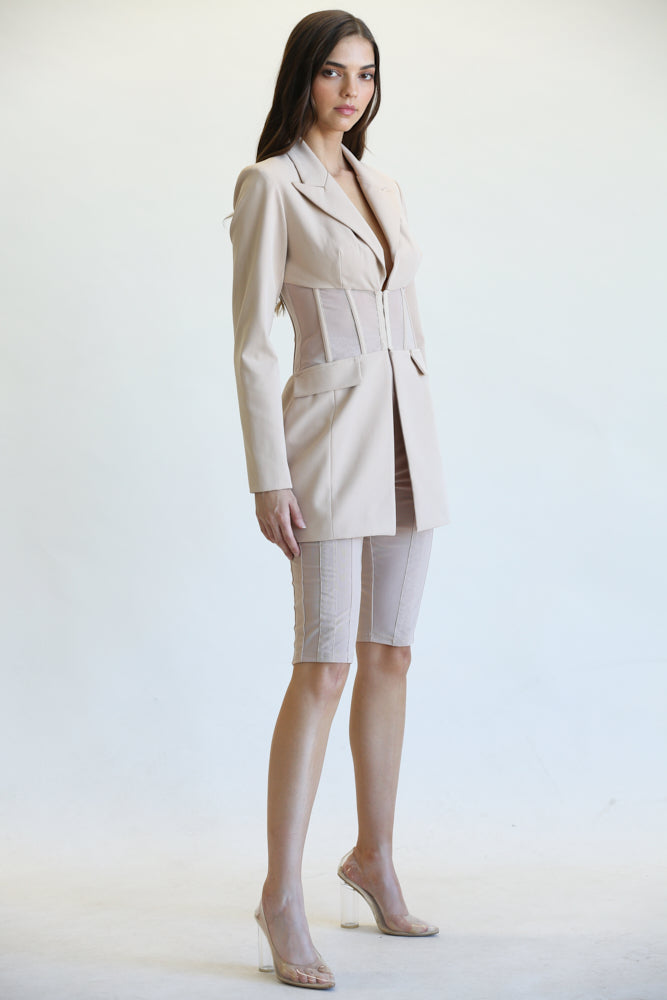 Sadie - Premium Blazer + Biker Short Ensemble