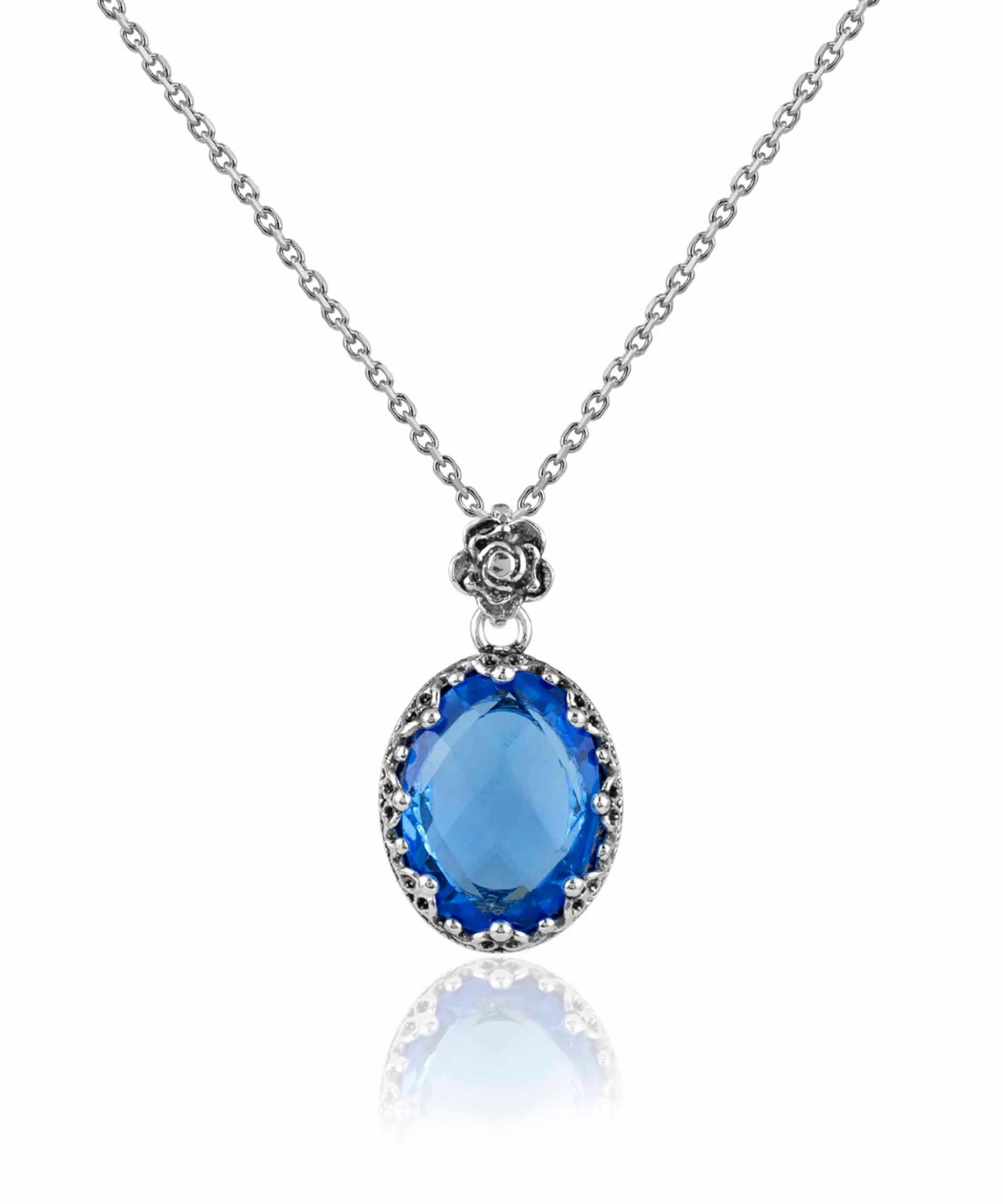 FiligranIst - Handcrafted Blue Quartz Silver Filigree Pendant Necklace