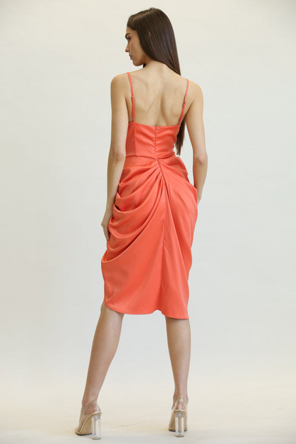 Sara - Premium Radiant Satin Fabric Dress