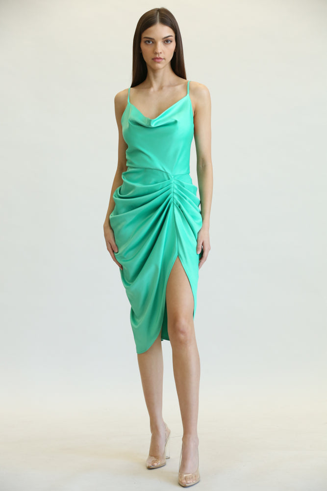 Sara - Premium Radiant Satin Fabric Dress