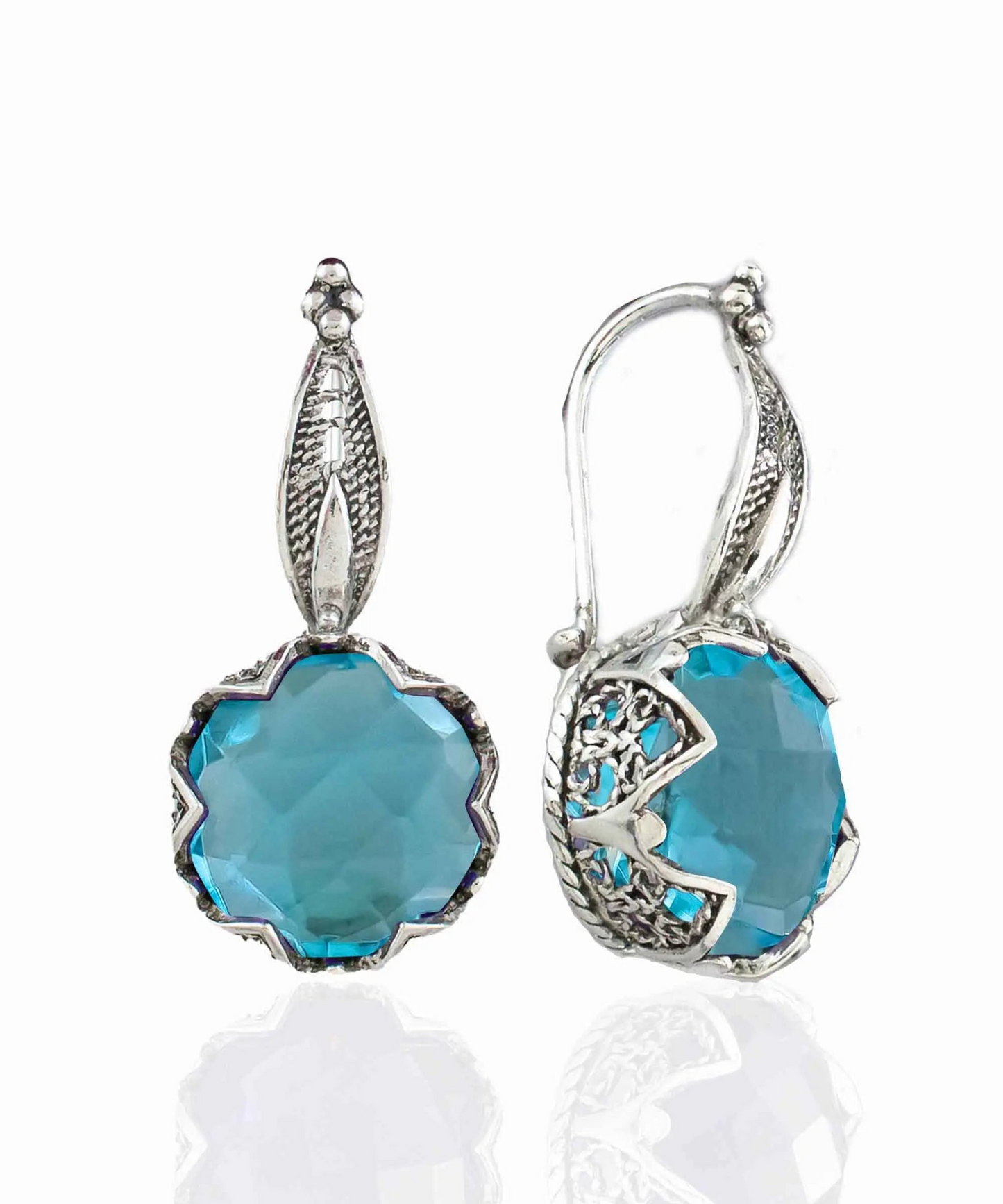 FiligranIst - Blue Topaz Sterling Silver Drop Earrings