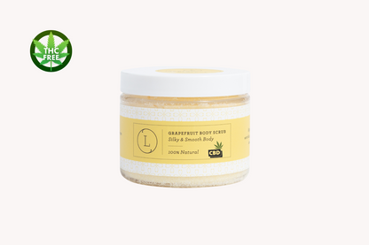 Lizush Grapefruit Body Salt Scrub with CBD - Moisturizing and fresh (THC free)